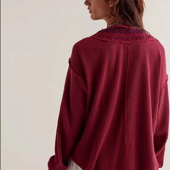We the Free Burgundy Sweater *GREAT USED CONDITION* - Picture 3 of 12